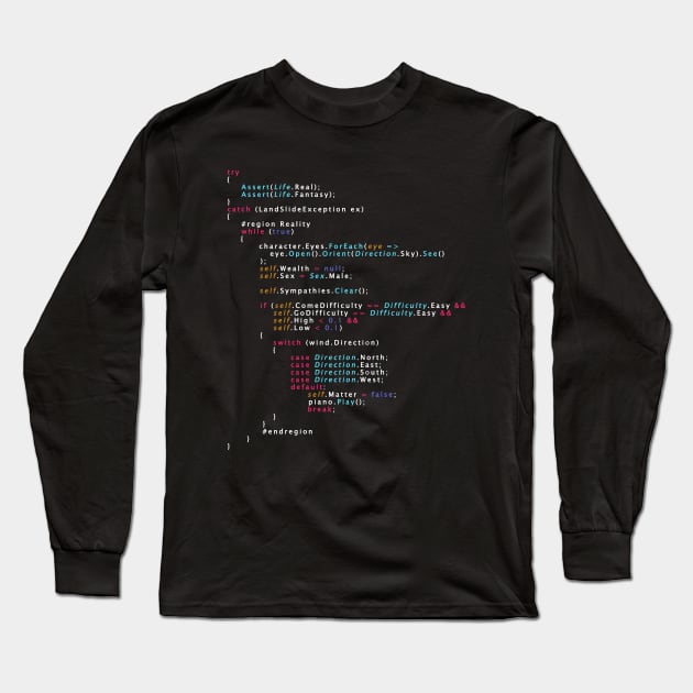 Is This The Real Life Coding Programming Color Long Sleeve T-Shirt by ElkeD